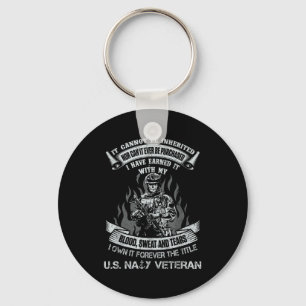 Own forever the title naval veteran sailor vet keychain