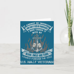Own forever title us naval veteran sailor military card
