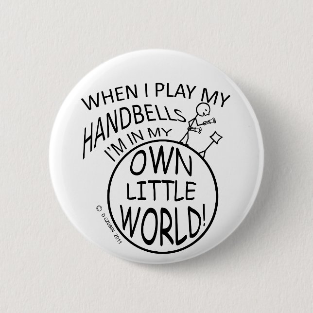 Own Little World Handbells 2 Inch Round Button (Front)