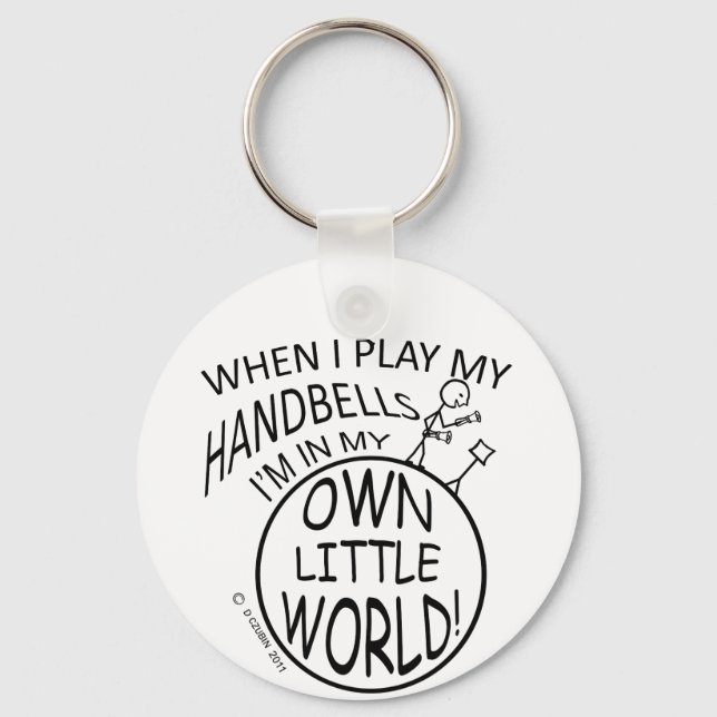 Own Little World Handbells Keychain (Front)