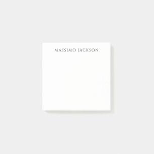 Own Name Calligraphy Chic Plain Simple Black White Post-it Notes