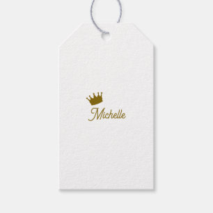 Own Name Creative Trendy Gold Colour Script Gift Tags