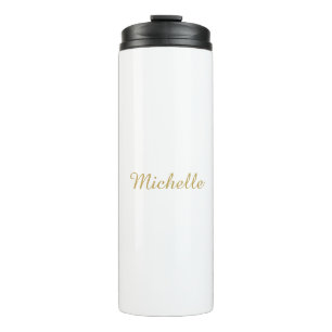 Own Name Creative Trendy Gold Colour Script Thermal Tumbler