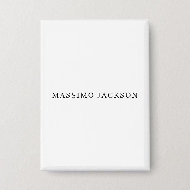 Own Name Decorative Chic Plain Simple Black White (Front)