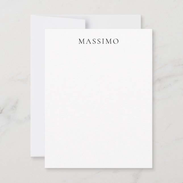 Own Name Decorative Chic Plain Simple Black White Card (Front)