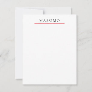 Own Name Decorative Chic Plain Simple Black White Card