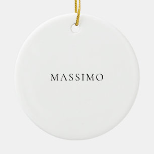 Own Name Decorative Chic Plain Simple Black White Ceramic Ornament