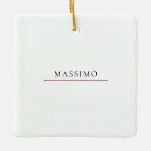 Own Name Decorative Chic Plain Simple Black White Ceramic Ornament