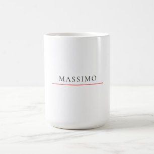 Own Name Decorative Chic Plain Simple Black White Coffee Mug