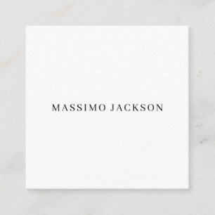 Own Name Decorative Chic Plain Simple Black White Enclosure Card