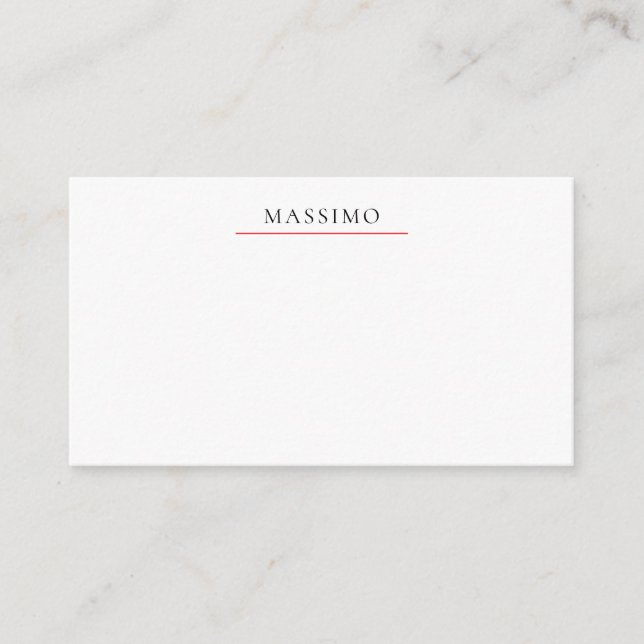 Own Name Decorative Chic Plain Simple Black White Enclosure Card (Front)