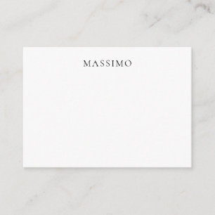 Own Name Decorative Chic Plain Simple Black White Enclosure Card