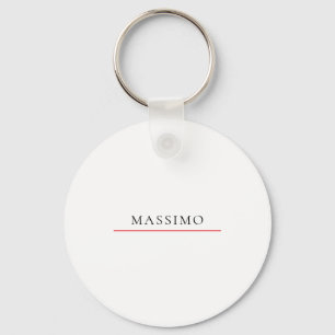 Own Name Decorative Chic Plain Simple Black White Keychain