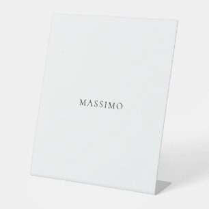 Own Name Decorative Chic Plain Simple Black White Pedestal Sign