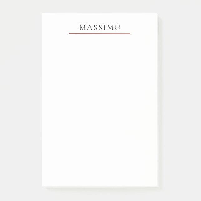 Own Name Decorative Chic Plain Simple Black White Post-it Notes (Front)