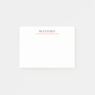 Own Name Decorative Chic Plain Simple Black White Post-it Notes