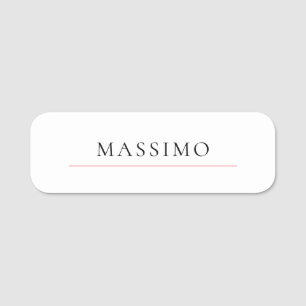 Own Name Decorative Chic Plain Simple Black White Tag