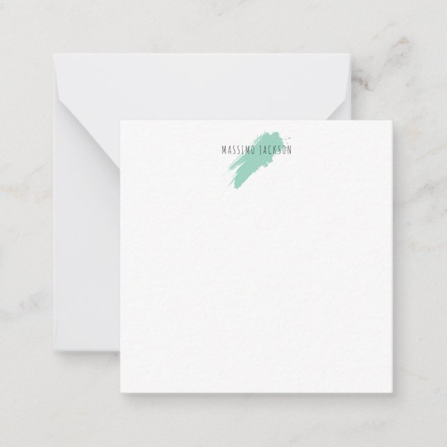Own Name Decorative Chic Plain Simple Blue White Card (Front)