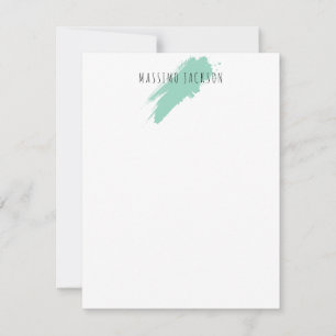 Own Name Decorative Chic Plain Simple Blue White Card