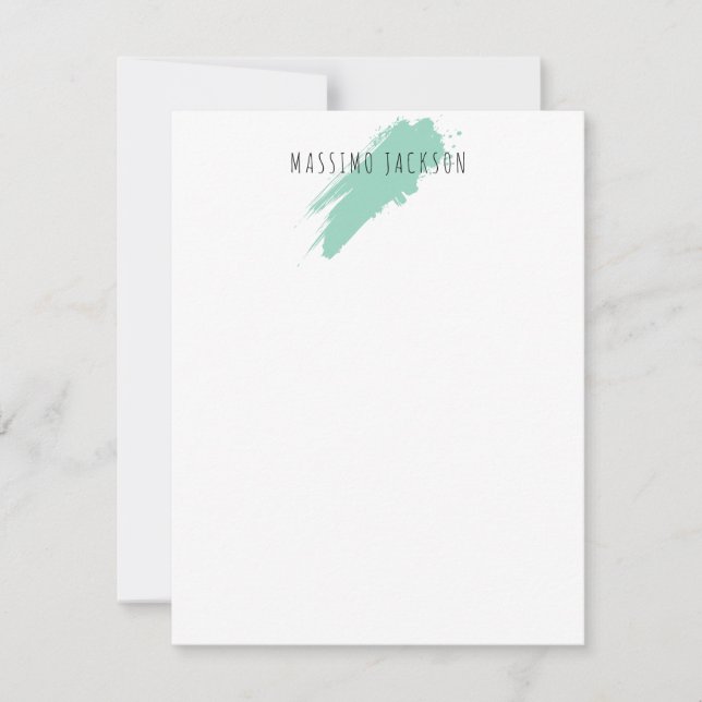 Own Name Decorative Chic Plain Simple Blue White Card (Front)