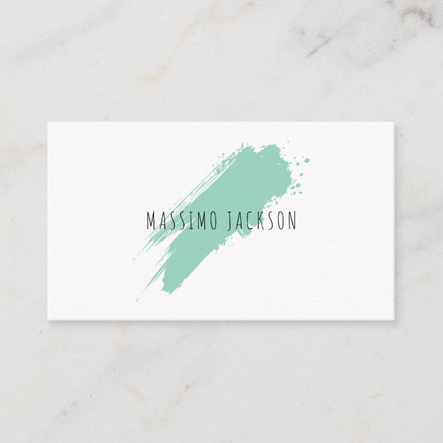 Own Name Decorative Chic Plain Simple Blue White Enclosure Card (Front)