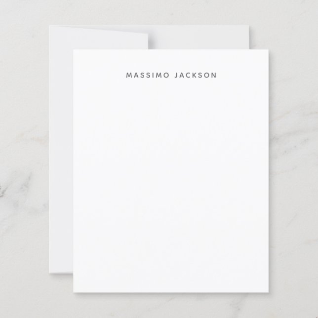 Own Name Minimalist Modern Plain Black White (Front)