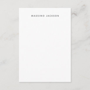 Own Name Minimalist Modern Plain Black White Enclosure Card