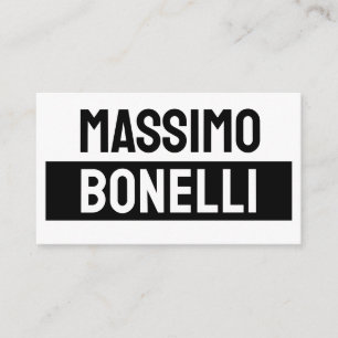 Own Name Minimalist Modern Plain Black White Enclosure Card