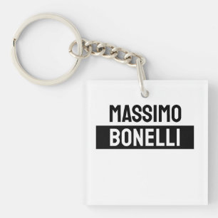 Own Name Minimalist Modern Plain Black White Keychain