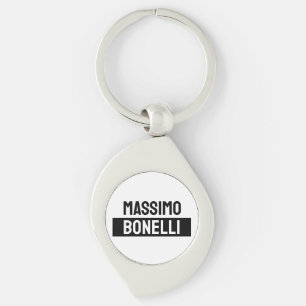 Own Name Minimalist Modern Plain Black White Keychain
