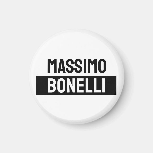 Own Name Minimalist Modern Plain Black White Magnet (Front)