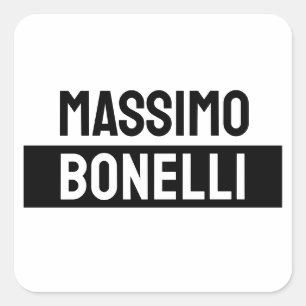 Own Name Minimalist Modern Plain Black White Square Sticker