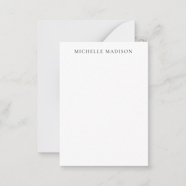 Own Name Mode Trendy Minimalist Professional Plain Card (Front)