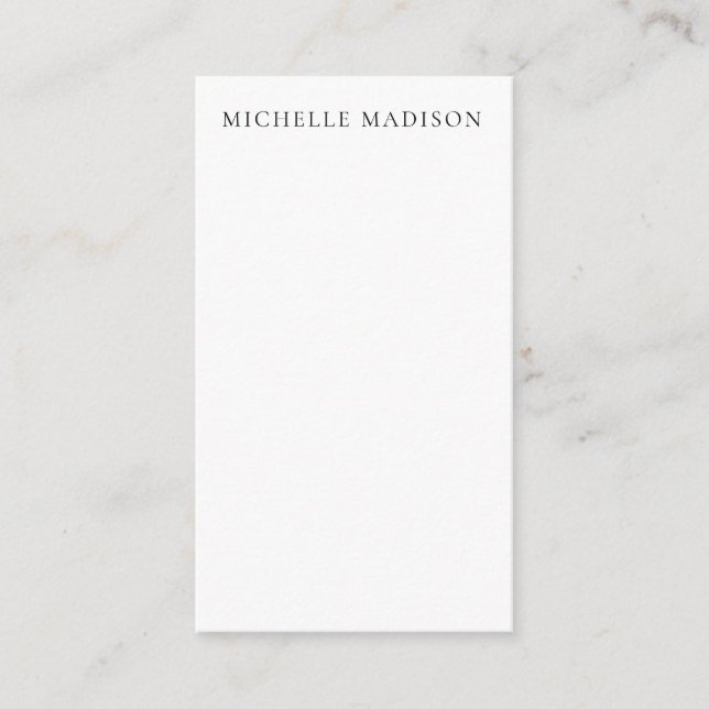 Own Name Mode Trendy Minimalist Professional Plain Enclosure Card (Front)