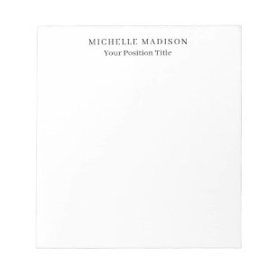 Own Name Mode Trendy Minimalist Professional Plain Notepad