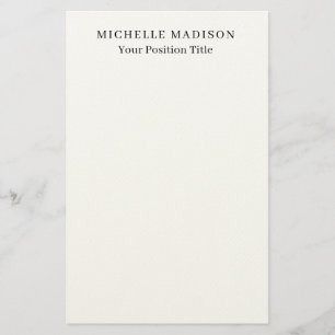 Own Name Mode Trendy Minimalist Professional Plain Stationery