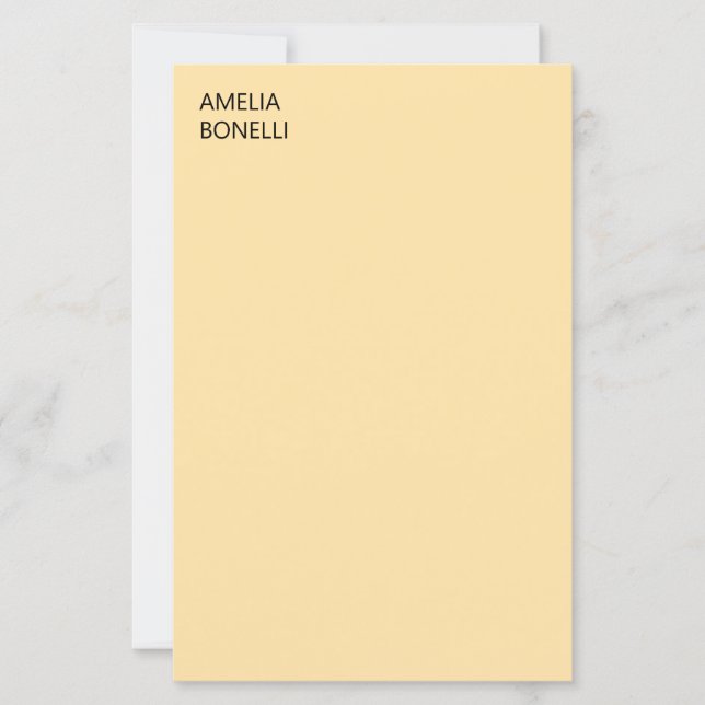 Own Name Modern Minimal Professional Plain Beige (Front)