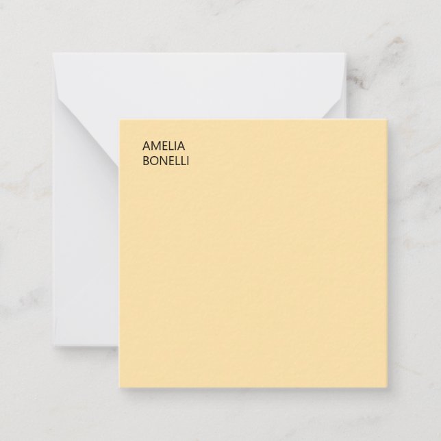 Own Name Modern Minimal Professional Plain Beige Card (Front)