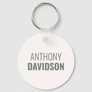 Own Name Modern Minimalist Elegant Professional Keychain