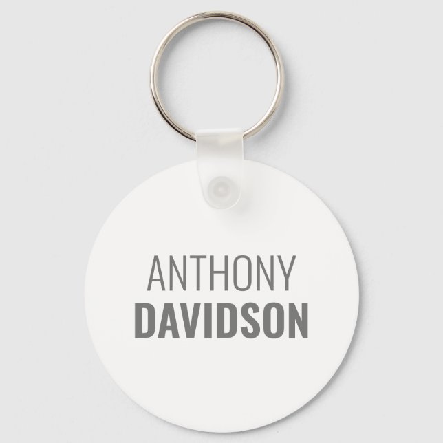 Own Name Modern Minimalist Elegant Professional Keychain (Front)