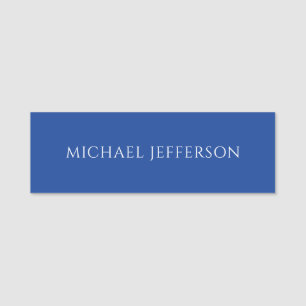 Own Name Plain Blue Color Personalized Custom Tag