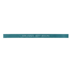 Own Name Plain Dark Teal Color Personalized Custom Satin Ribbon