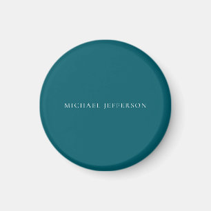 Own Name Plain Dark Teal Colour Personalized Custo Magnet