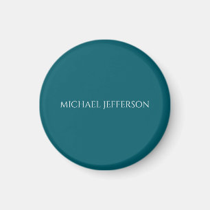 Own Name Plain Dark Teal Colour Personalized Custo Magnet