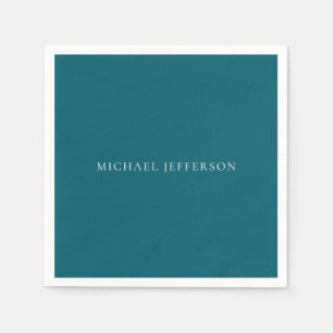 Own Name Plain Dark Teal Colour Personalized Custo Napkin