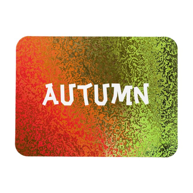 Own Name Shades of Orange & Green Premium Magnet (Horizontal)