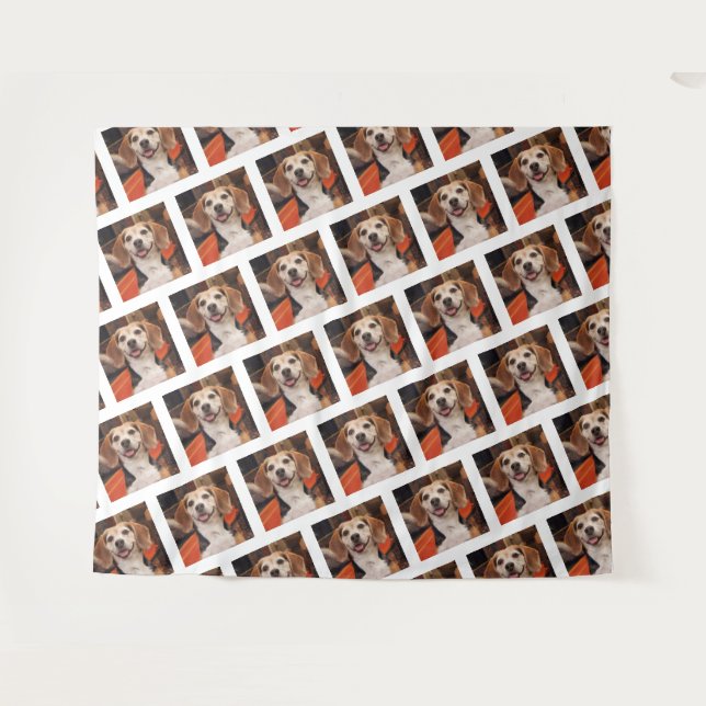 Own Pet Photo - Dog, Cat, Step and Repeat Backdrop Tapestry (Front (Horizontal))