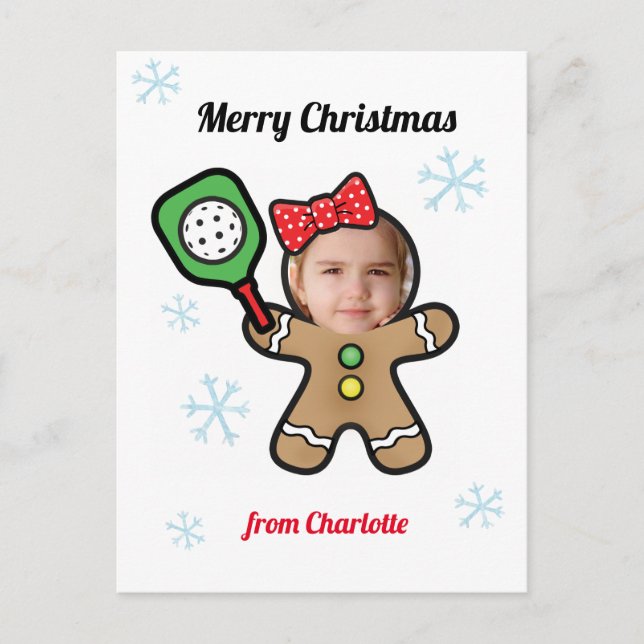 Own photo Pickleball Gingerbread girl Postcard (Front)