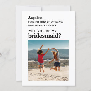 Own photo Simple Elegant Bridesmaid Proposal Card