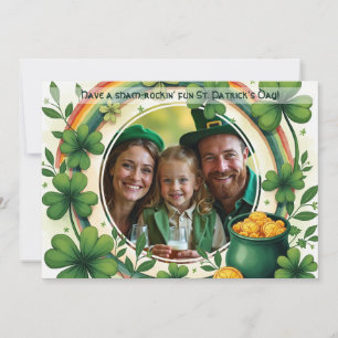 Own photo, St Patricks Day, Shamrock ‘n’ Roll Holiday Card